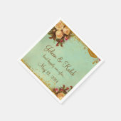 ビクトリアンバラエレガントパーソナライズされたナプキン スタンダードカクテルナプキン (角)