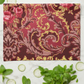 ビクトリアンバラエレガントフローラヴィンテージ キッチンタオル (折り畳み)