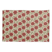 ビクトリアンバラガーデンレッドフローラルパターン 枕カバー (裏面)