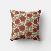 ビクトリアンバラガーデンレッドフローラ クッション (正面)