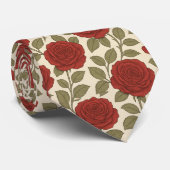 ビクトリアンバラガーデンレッドフローラ ネクタイ (ロール)