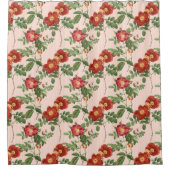 ビクトリアンバラピンクストライプ色の背景 シャワーカーテン (正面)