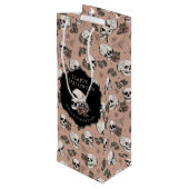 ビクトリアンバラピンクフローラスカルハロウィーン ワインギフトバッグ (裏面アングル)