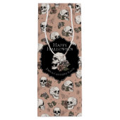 ビクトリアンバラピンクフローラスカルハロウィーン ワインギフトバッグ (裏面)