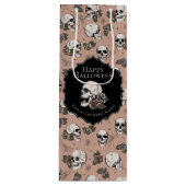 ビクトリアンバラピンクフローラスカルハロウィーン ワインギフトバッグ (正面)