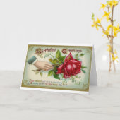 ビクトリアンバラ誕生日グリーティングカード カード (黄色い花)