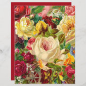 ビクトリアンバラ&フラワーズコラージスクラップブック紙 (正面/裏面)