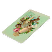 ビクトリアンバレンタインバードとバラ マグネット (左側)