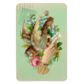 ビクトリアンバレンタインバードとバラ マグネット (縦)