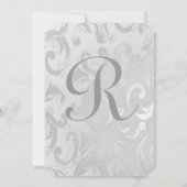 ビクトリアンバードケージシルバー&ピンクウェディング招待 招待状 (裏面)