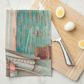 ビクトリアンビーチラブドレスシ海結婚ズ・カップル キッチンタオル (四つ折り)