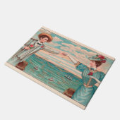 ビクトリアンビーチラブドレスシ海結婚ズ・カップル ドアマット (アングル)