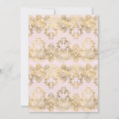 ビクトリアンピンクゴールドのエレガントなウェディング 招待状 (裏面)