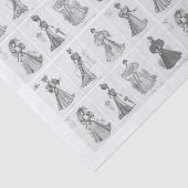 ビクトリアンファッションレディースデコップブラックアンドホワイト 薄葉紙 (詳細)