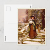 ビクトリアンファッション、冬のロイヤリティ ポストカード (正面/裏面)