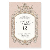 ビクトリアンフォーマルエレガント赤面ピンク金ゴールド披露宴 テーブルナンバー (正面)