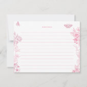 ビクトリアンフラワーリース | 蝶々 | レシピカード 招待状 (裏面)