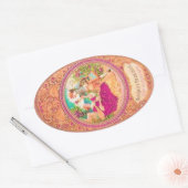 ビクトリアンフランスのフローラ香水ラベル 楕円形シール (封筒)