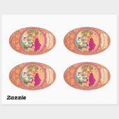 ビクトリアンフランスのフローラ香水ラベル 楕円形シール (シート)