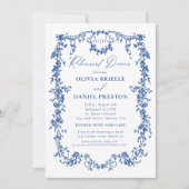 ビクトリアンフランスのブルーリハーサル結婚ディナー 招待状 (正面)