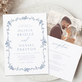 ビクトリアンフランスのヴィンテージ写結婚真 招待状