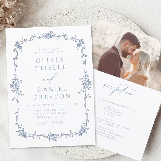 ビクトリアンフランスのヴィンテージ写結婚真 招待状