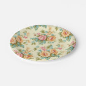 ビクトリアンフランスの国ヴィンテージ花 ペーパープレート (アングル)