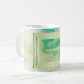 ビクトリアンフレーム空絵画雲のエレガントティール（緑がかった色） コーヒーマグカップ (正面左)