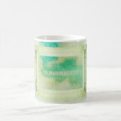 ビクトリアンフレーム空絵画雲のエレガントティール（緑がかった色） コーヒーマグカップ (中央)