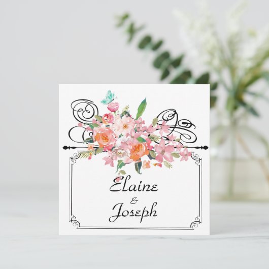 ビクトリアンフローラつるのサインは日付を白に保存 セーブザデート (スタンド正面)