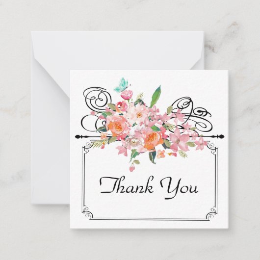 ビクトリアンフローラぶら下がった符号 ノートカード (正面)