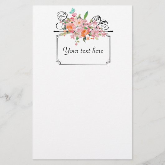 ビクトリアンフローラぶら下がった符号 便箋 (正面)