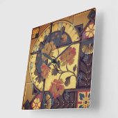 ビクトリアンフローラアーヴィンテージエレガント スクエア壁時計 (傾斜)