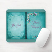 ビクトリアンフローラエレガントバラ公開本ティール（緑がかった色）purpl マウスパッド (マウス)