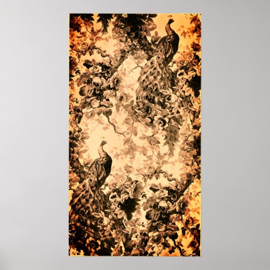 ビクトリアンフローラエレガント模様 ポスター (正面)