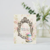 ビクトリアンフローラカップケーキ英語ティーパーティー 招待状 (スタンド正面)