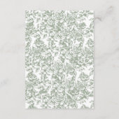 ビクトリアンフローラセージ緑フランスの結婚写真 エンクロージャーカード (裏面)