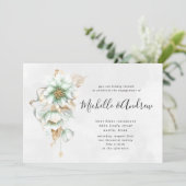 ビクトリアンフローラソフト灰色婚約 招待状 (スタンド正面)