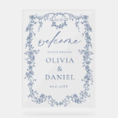 ビクトリアンフローラダスティフランスのブ結婚ルー歓迎 アクリルサイン (正面)