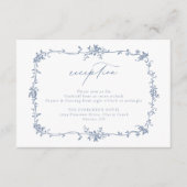 ビクトリアンフローラダスティブルー披露宴結婚ズ エンクロージャーカード (正面)