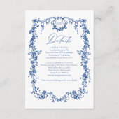 ビクトリアンフローラネイビーフランスのル結婚ズ エンクロージャーカード (正面)