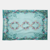 ビクトリアンフローラバラ花巻物エレガント キッチンタオル (横)