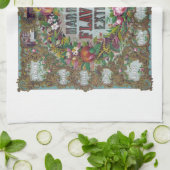 ビクトリアンフローラフルーツベーキングヴィンテージキッチン キッチンタオル (折り畳み)