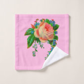 ビクトリアンフローラプリント バスタオルセット (ウォッシュタオル)