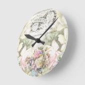ビクトリアンフローラ広告のエフェメラ ラウンド壁時計 (傾斜)