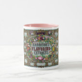 ビクトリアンフローラ果実ベーキングヴィンテージ表 マグカップ (中央)