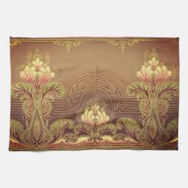 ビクトリアンフローラ焼エレガント花アールヌーボー キッチンタオル