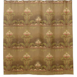 ビクトリアンフローラ焼エレガント花アールヌーボー シャワーカーテン