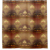 ビクトリアンフローラ焼エレガント花アールヌーボー シャワーカーテン (正面)