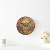 ビクトリアンフローラ焼エレガント花アールヌーボー ラウンド壁時計 (ホーム)